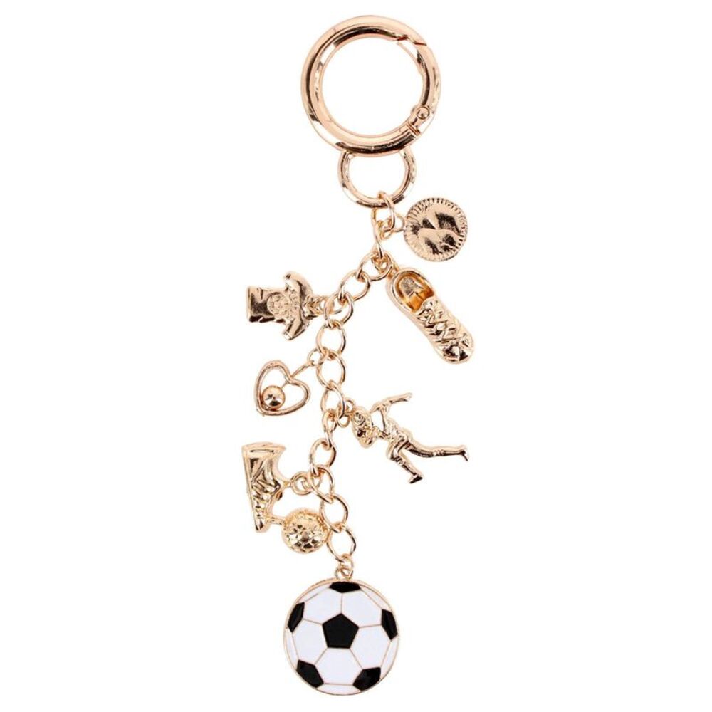 CTM Women's World Soccer Dangle Bag Charm